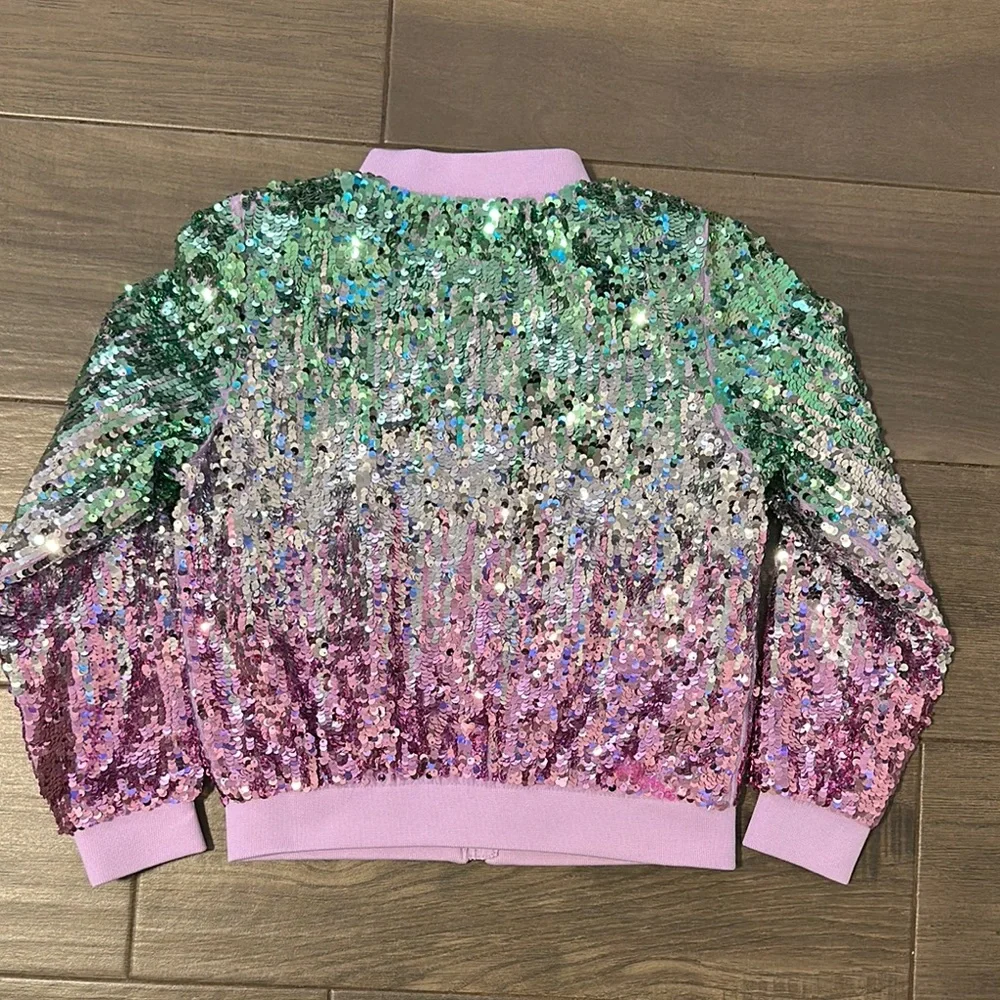 NWOT H&M Kids Sequin Jacket - Green, Silver, Purple - Picture 3 of 4